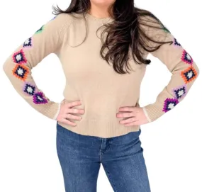 Alashan Cashmere - Madison Fair Isle Sleeve Raglan Sweater