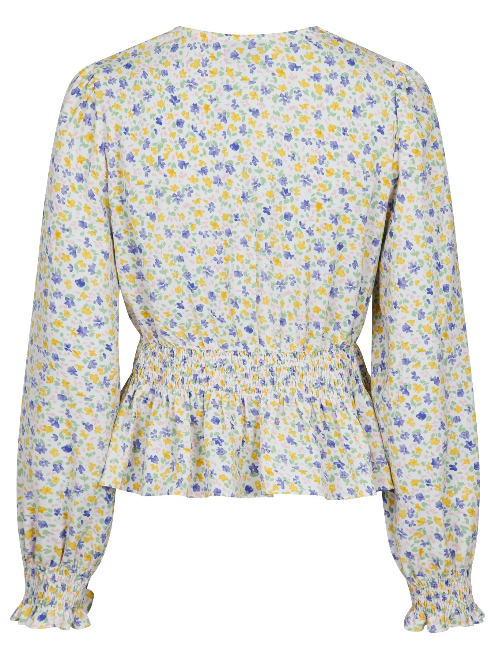 Amara Lush Flower Blouse - Light Blue