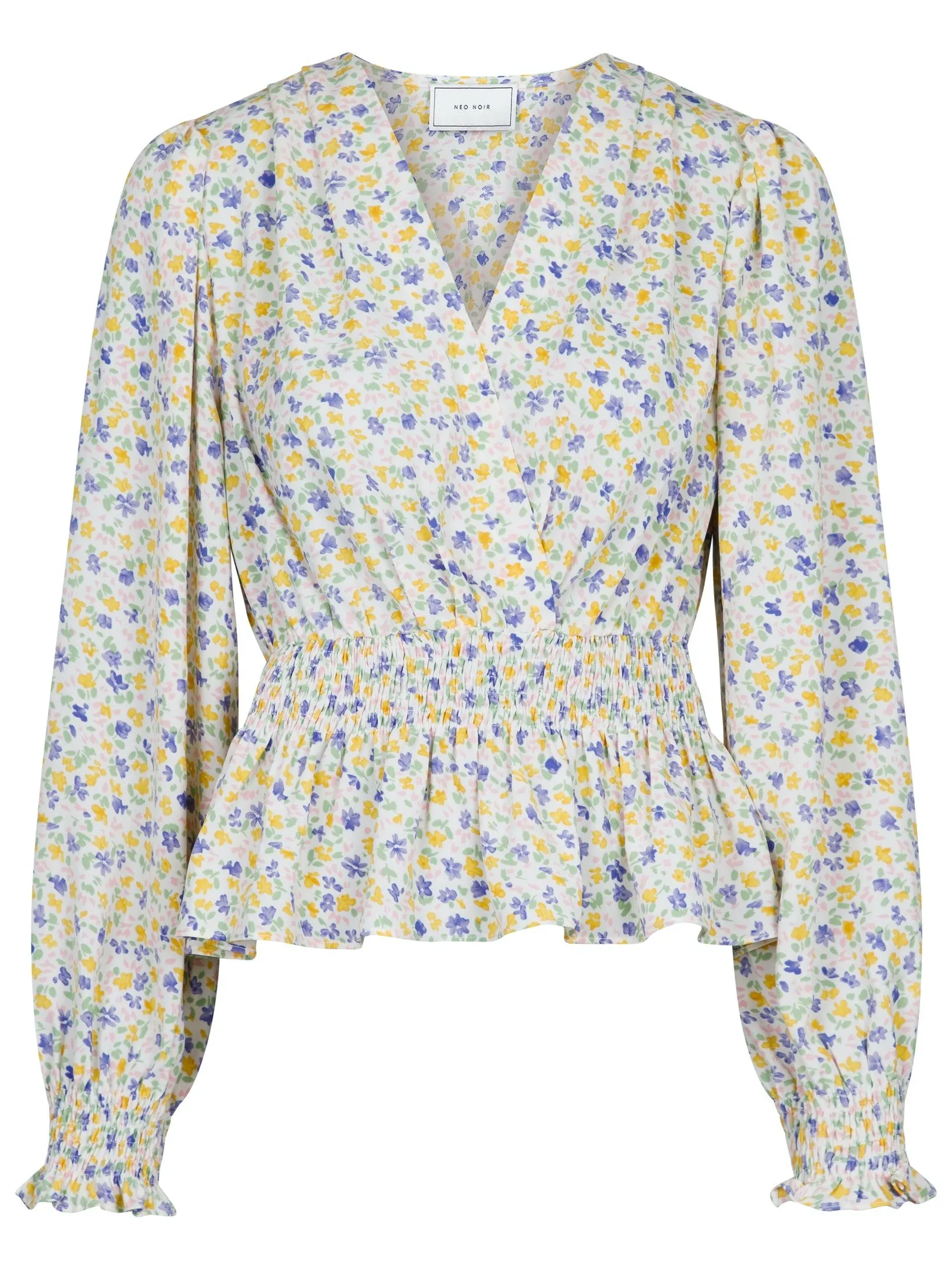 Amara Lush Flower Blouse - Light Blue