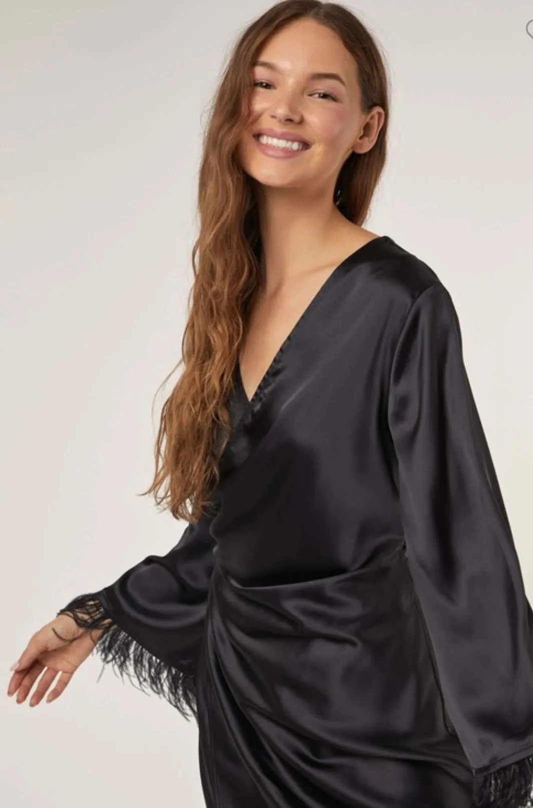 Audrey Satin Wrap Dress