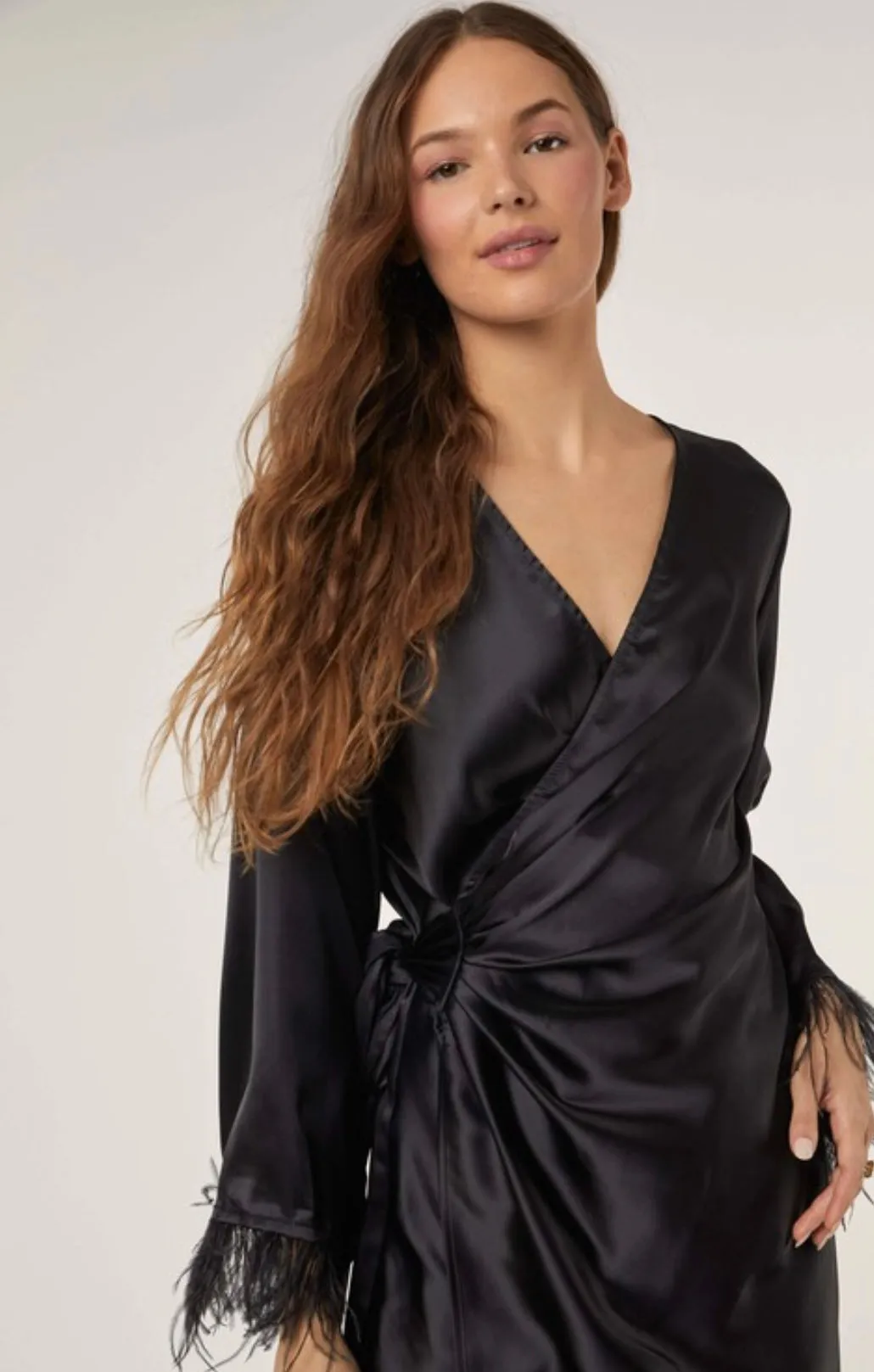 Audrey Satin Wrap Dress