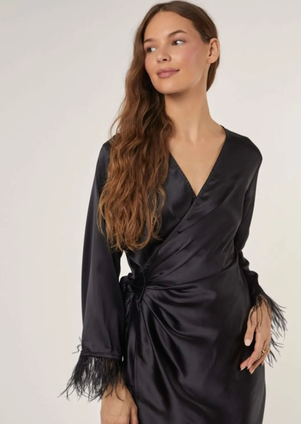 Audrey Satin Wrap Dress