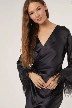 Audrey Satin Wrap Dress