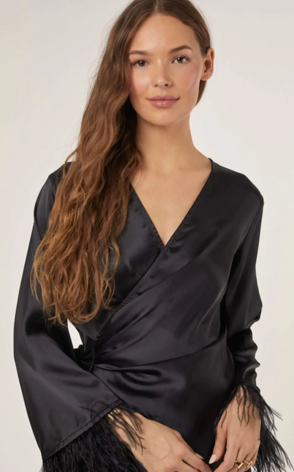 Audrey Satin Wrap Dress
