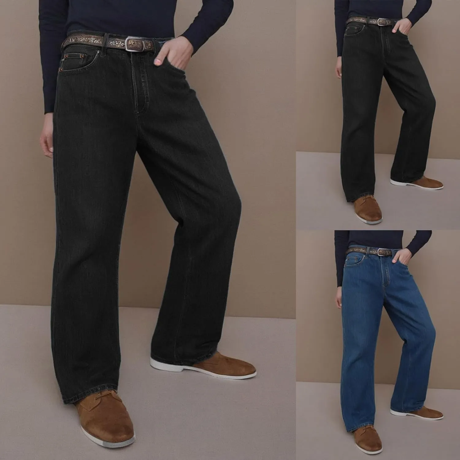 Baggy Jeans for Men Casual Straight Leg Relaxed Fit Jeans Y2K Hip Hop Harajuku Denim Pants Vintage Streetwear Jeans