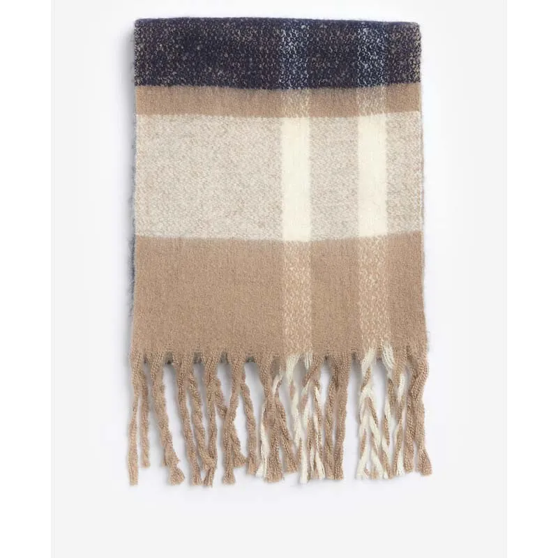 Barbour Isla Tartan Ladies Boucle Scarf - Trench Tartan