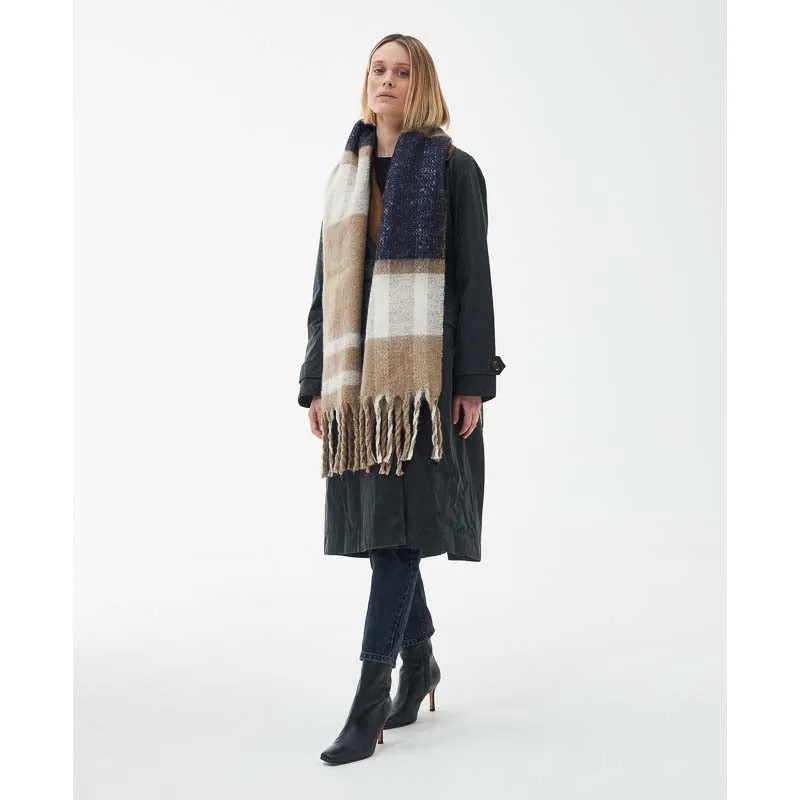 Barbour Isla Tartan Ladies Boucle Scarf - Trench Tartan
