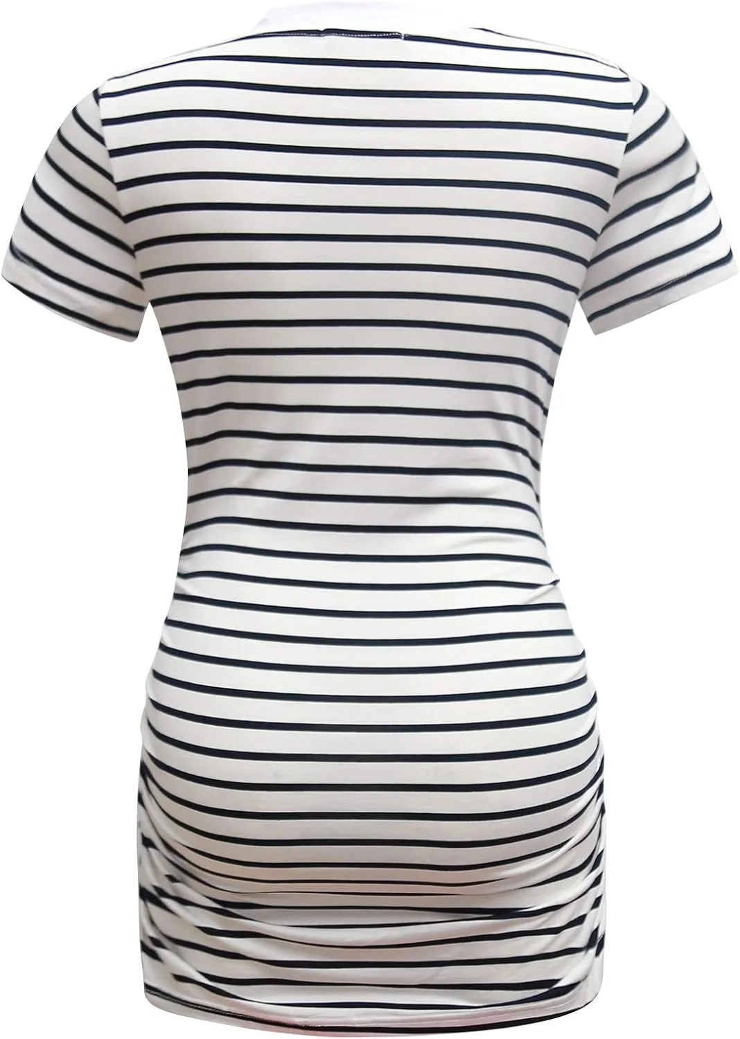 Bearsland Womens Maternity Tshirt Modal Classic Side Ruched Tee Top Mama Pregnancy Clothes