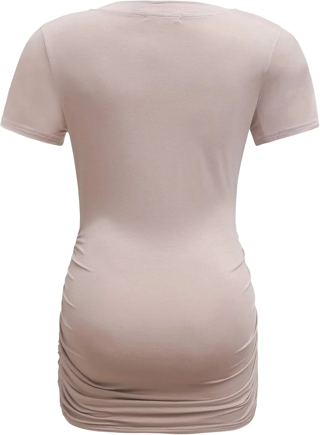 Bearsland Womens Maternity Tshirt Modal Classic Side Ruched Tee Top Mama Pregnancy Clothes