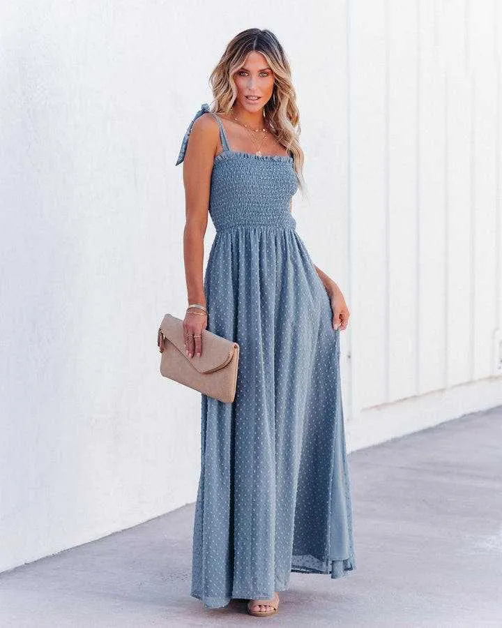 BerriesJam - 2024 Sleeveless Square Collar Mesh Beach Holiday Tulle Sundress