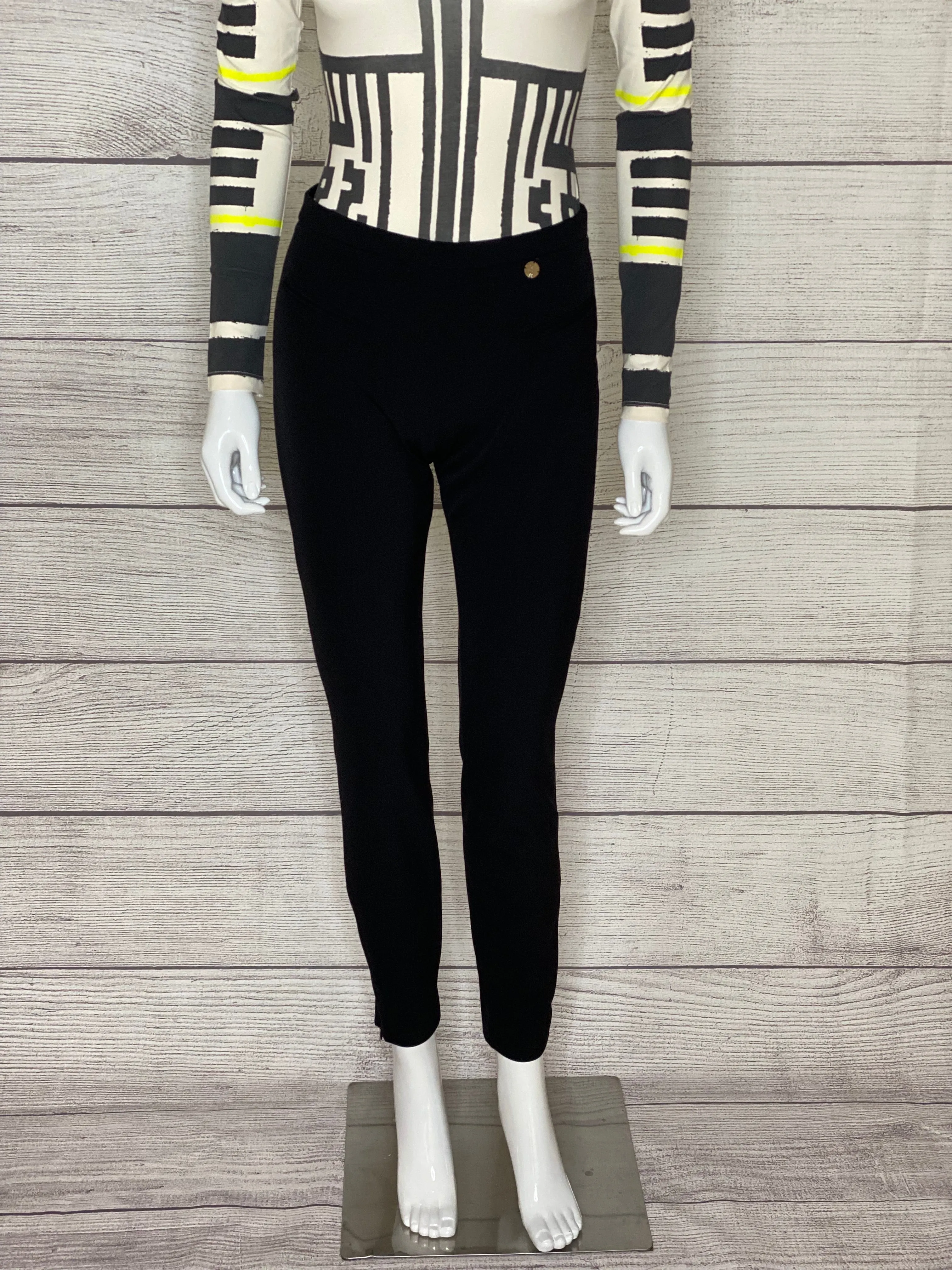 Black Stretchy trousers with Ankle Zips