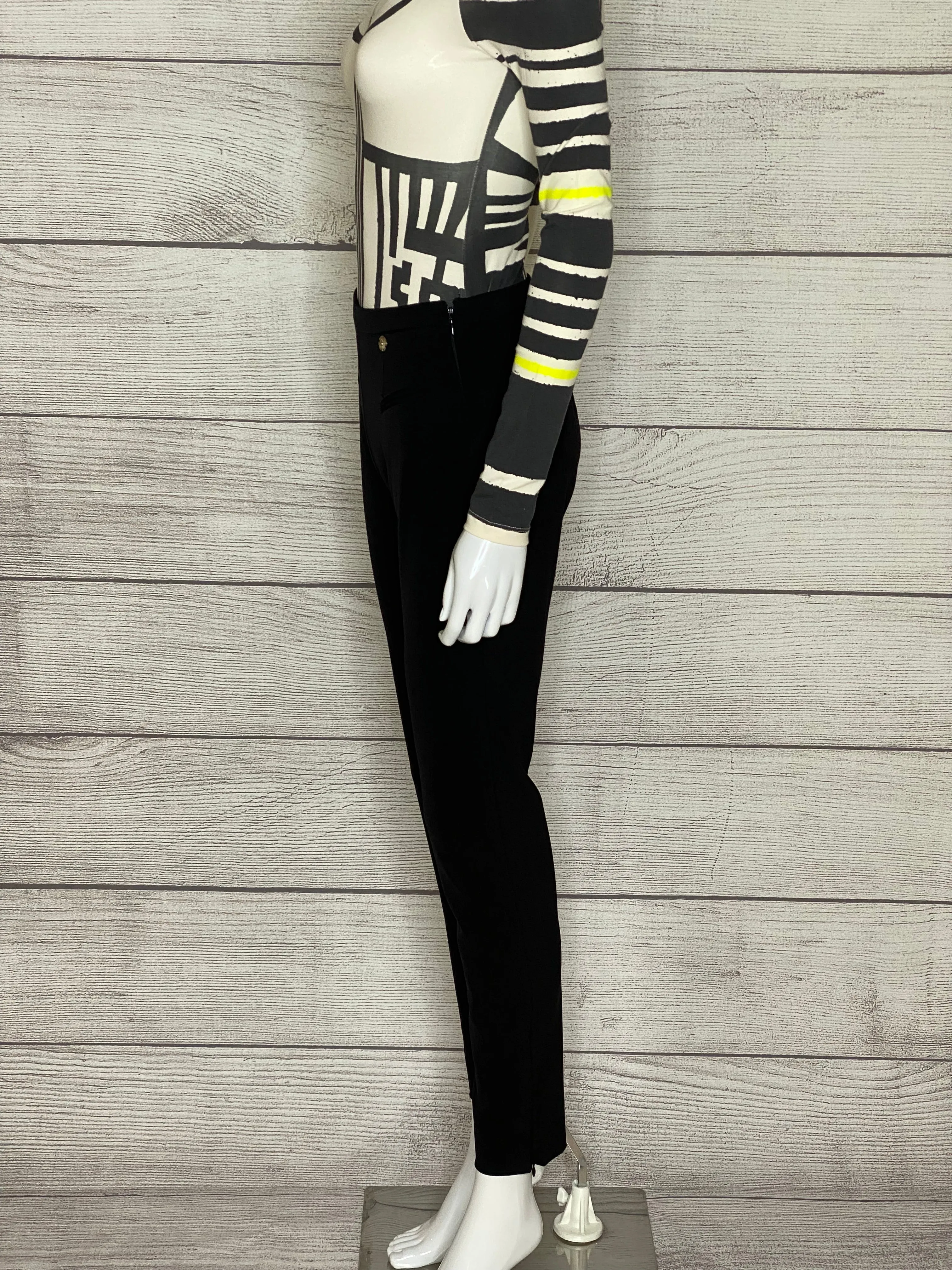 Black Stretchy trousers with Ankle Zips