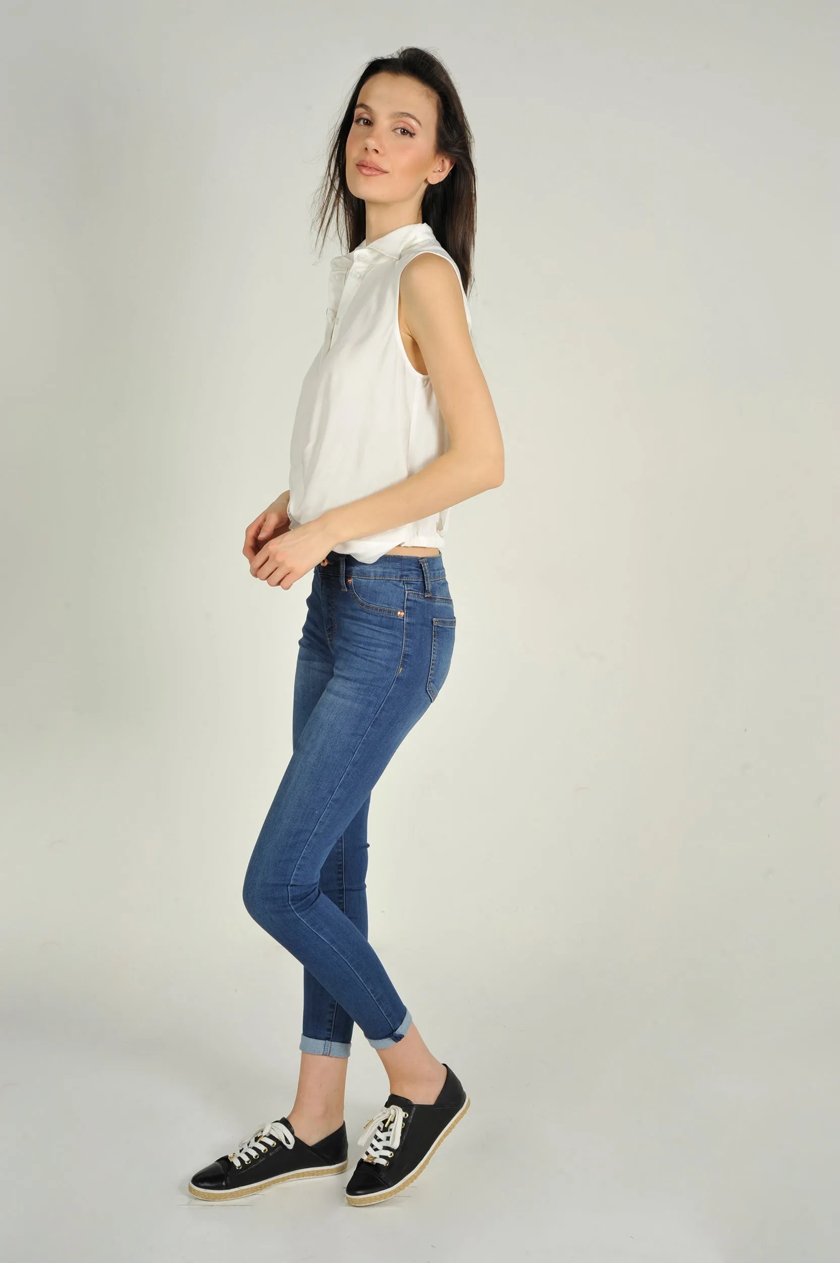 Blouse courte sans manches - LAURENA-SSP - (E-B13)