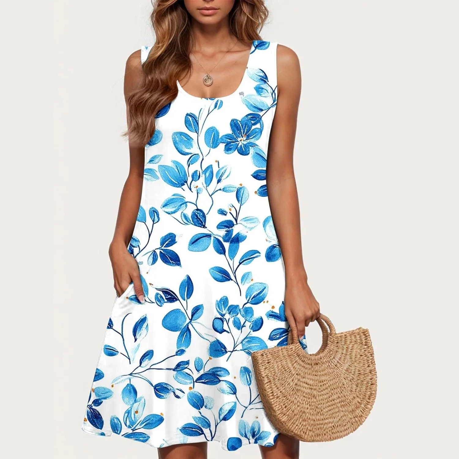 Boho Dress for Women 2025 Loose Floral Print Summer Dress Sundresses Trendy Casual Comfortable Soft Outing Dress