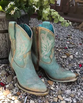 Corral Women's Mint J Toe Ankle Cowgirl Boots A4256
