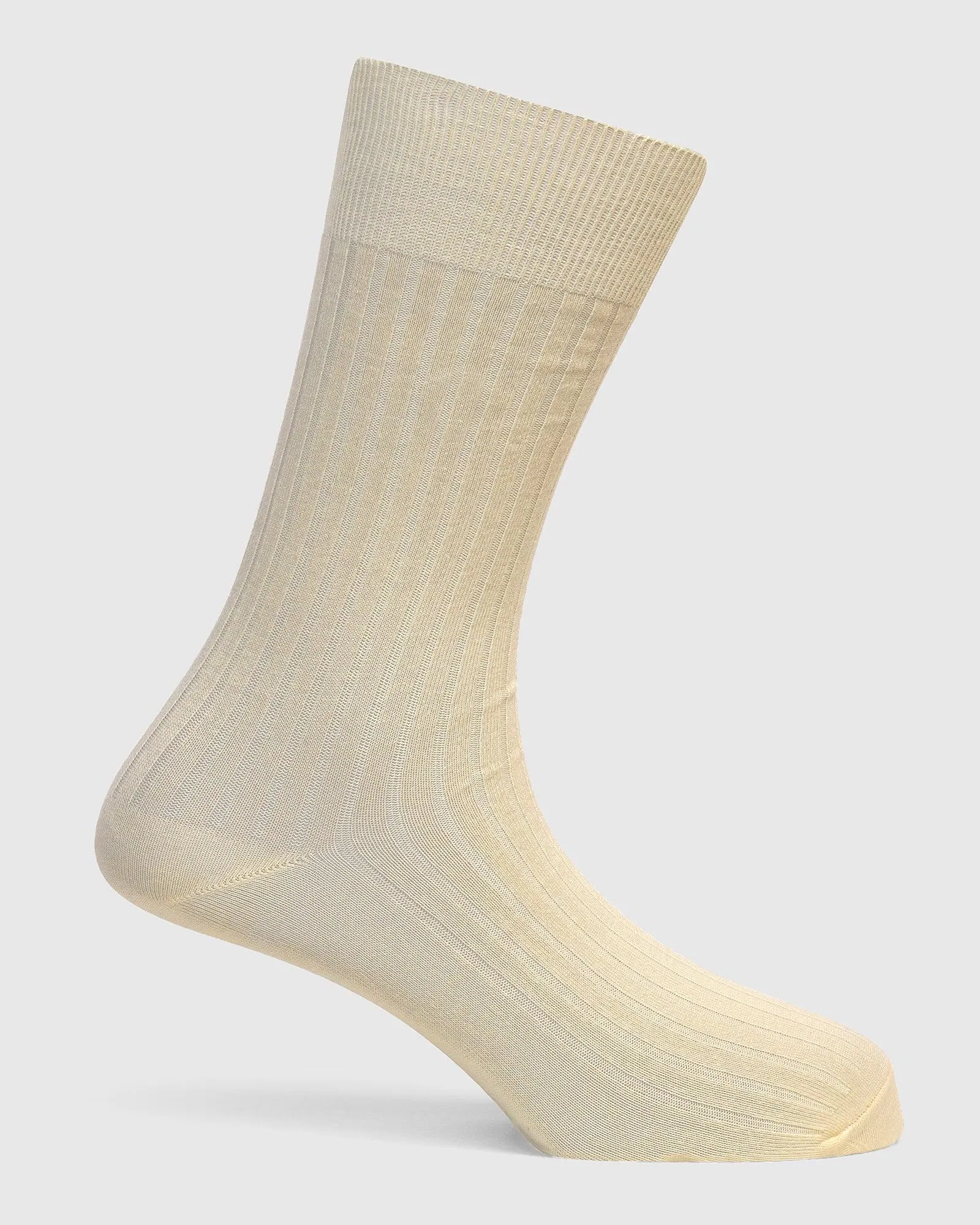 Cotton Beige Jacquard Socks - Thai