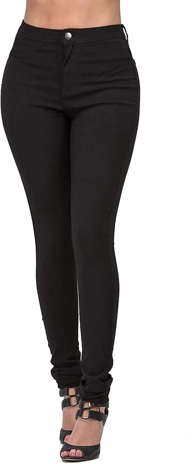 DESANT Colored Skinny Jeans for Women Petite Stretch Curvy Butt Lifting Jeans Casual Comfy High Rise Slimming Bootcut Jeans Black