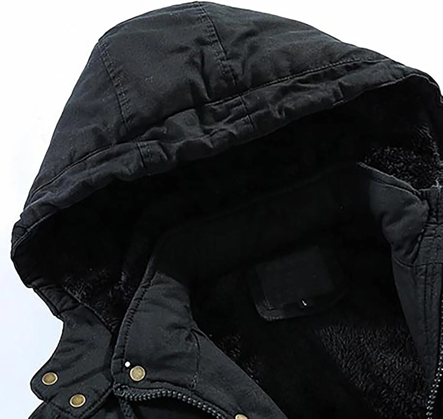 DuDubaby Men's Winter Hooded Windproof Solid Long Sleeve Soft Coat Shell Jacket