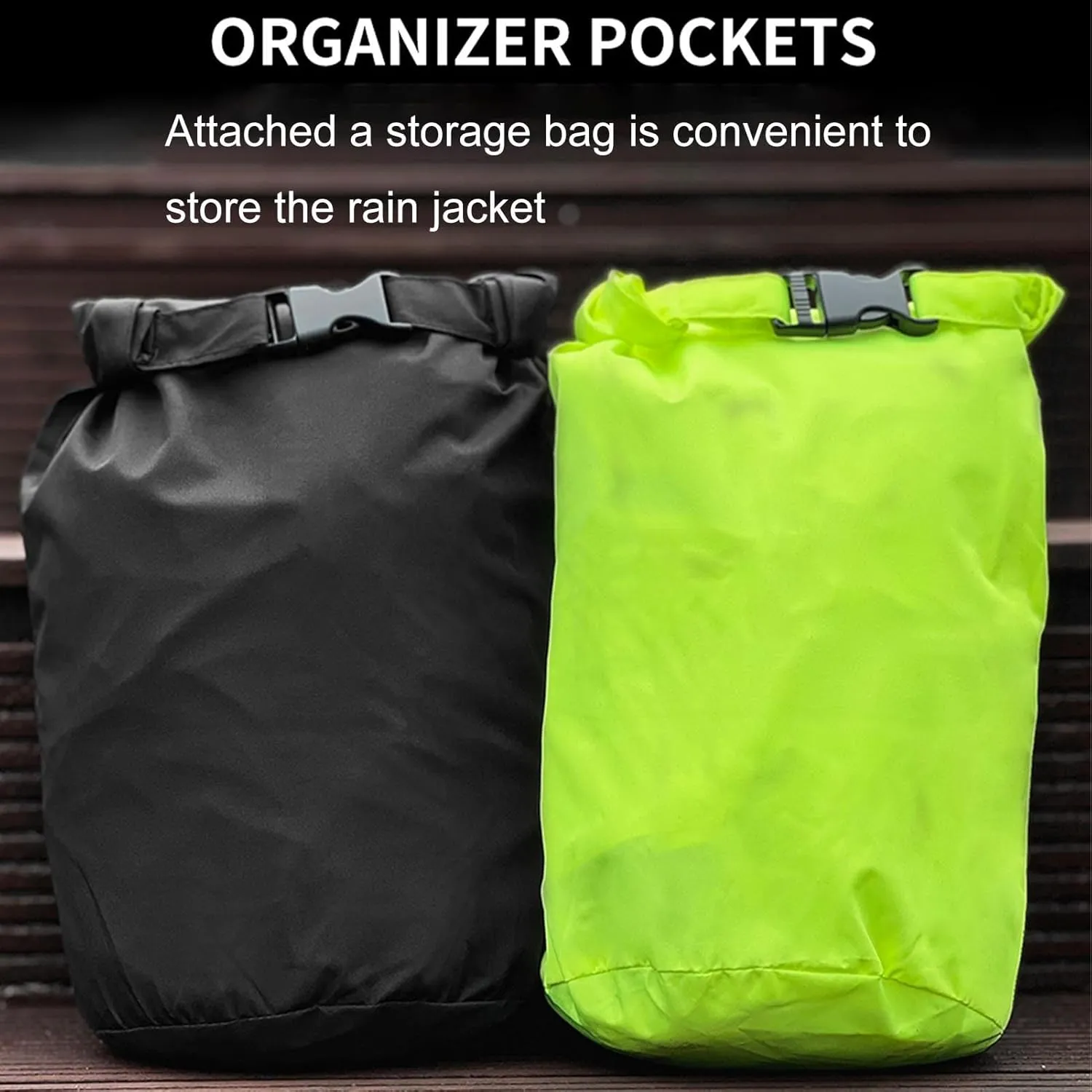 Fractilian Cycling Jacket Women's Rain Jacket Waterproof Breathable with Hood Windbreaker Reflective