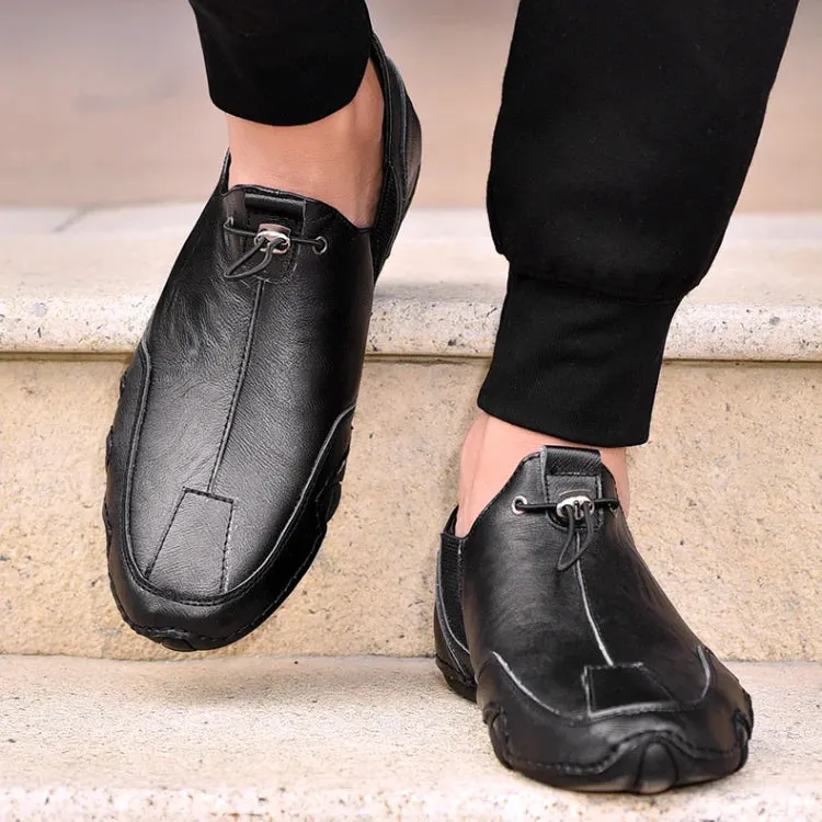Genuine Leather Slip-On Sneakers - Stylish & Comfortable