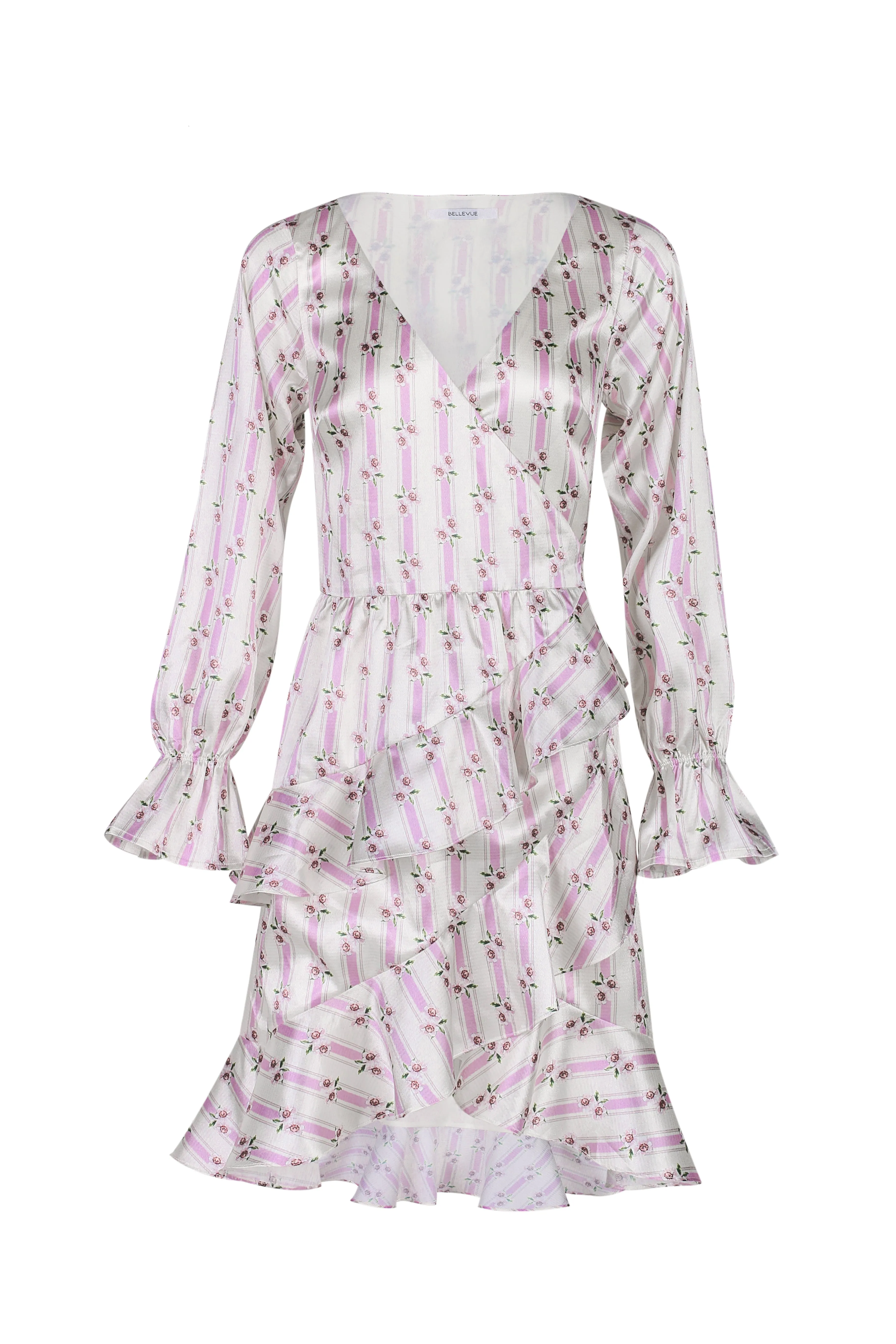 Greta Wrap Dress - Floral Stripe
