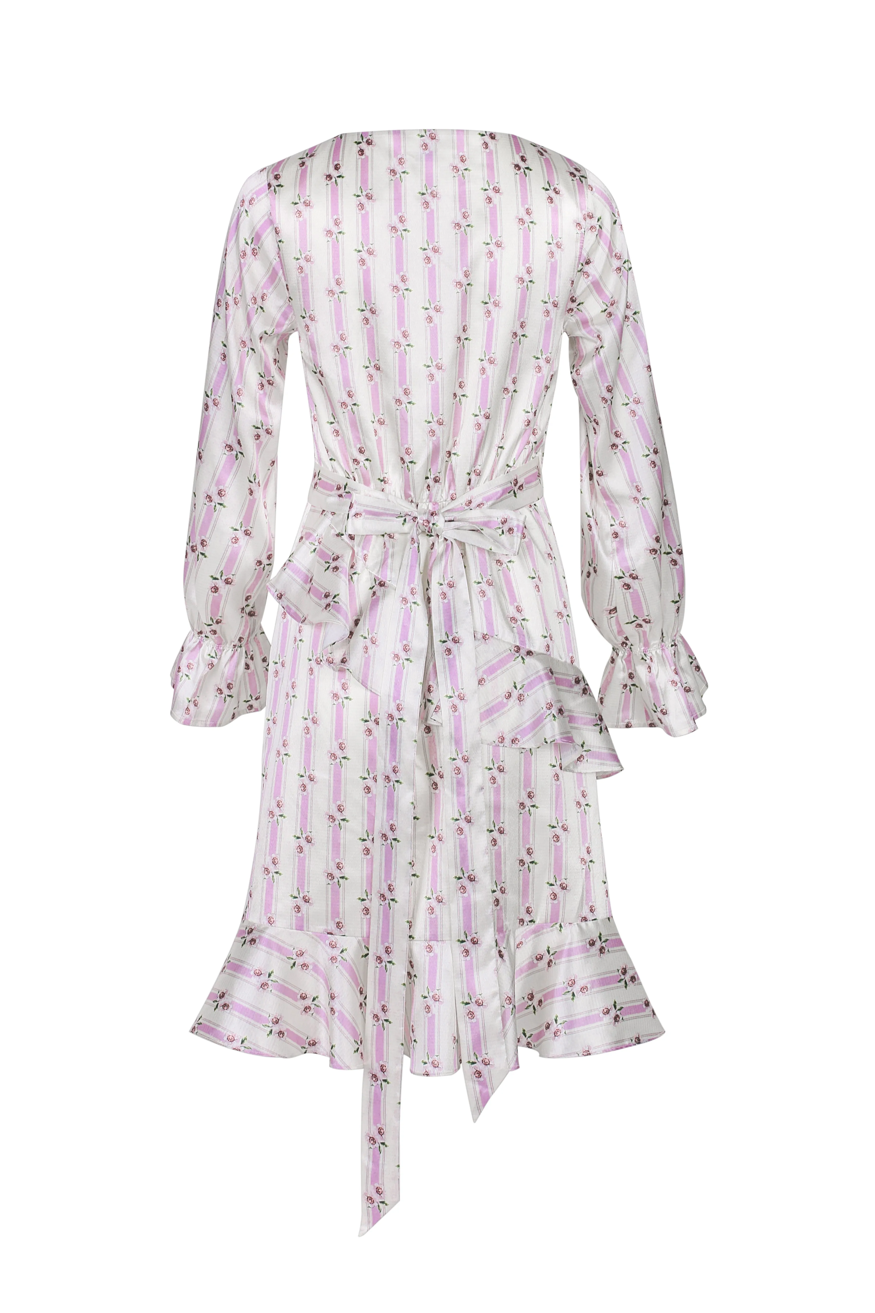 Greta Wrap Dress - Floral Stripe