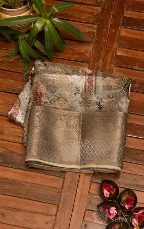 Grey semi silk saree