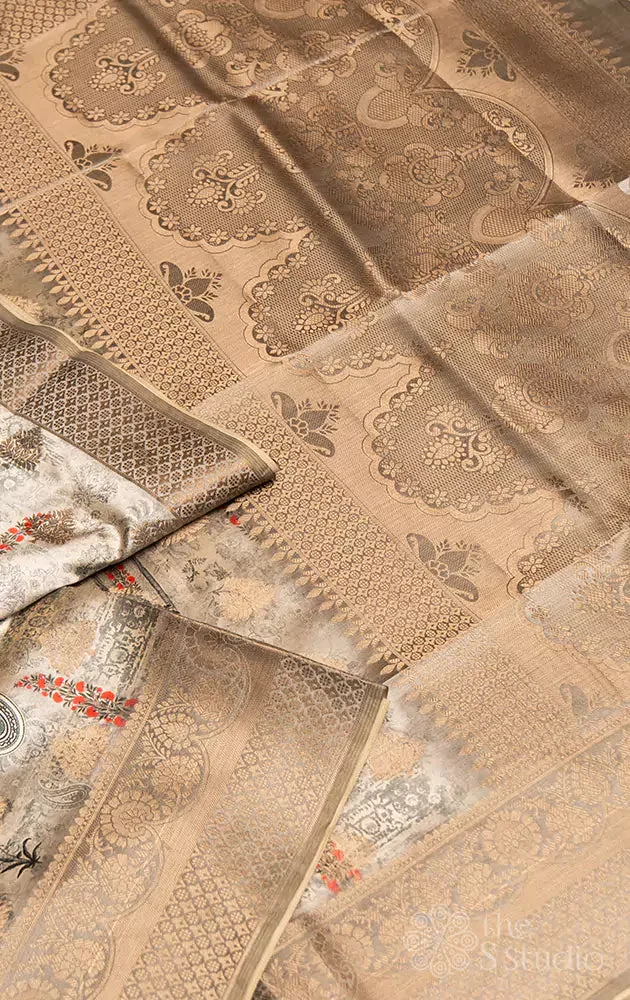 Grey semi silk saree
