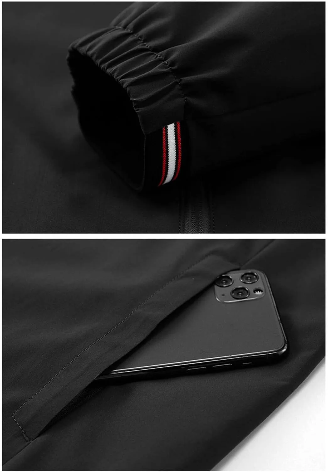 JEShifangjiusu Mens Casual Windproof Breathable Jacket Lightweight Windbreaker Rain Jacket Mesh Lined Collar Outdoor Overcoat
