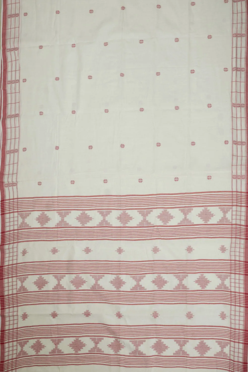 Light Cream Jamdani Cotton saree
