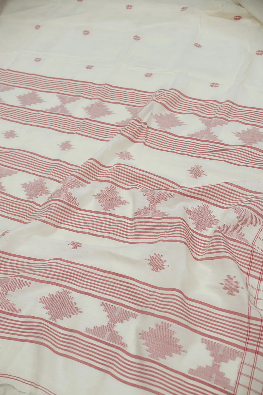 Light Cream Jamdani Cotton saree