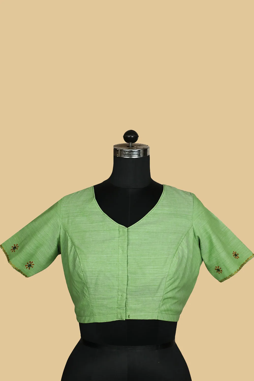 Light Green Handwoven Stitched Blouse -34,36,38,40,42