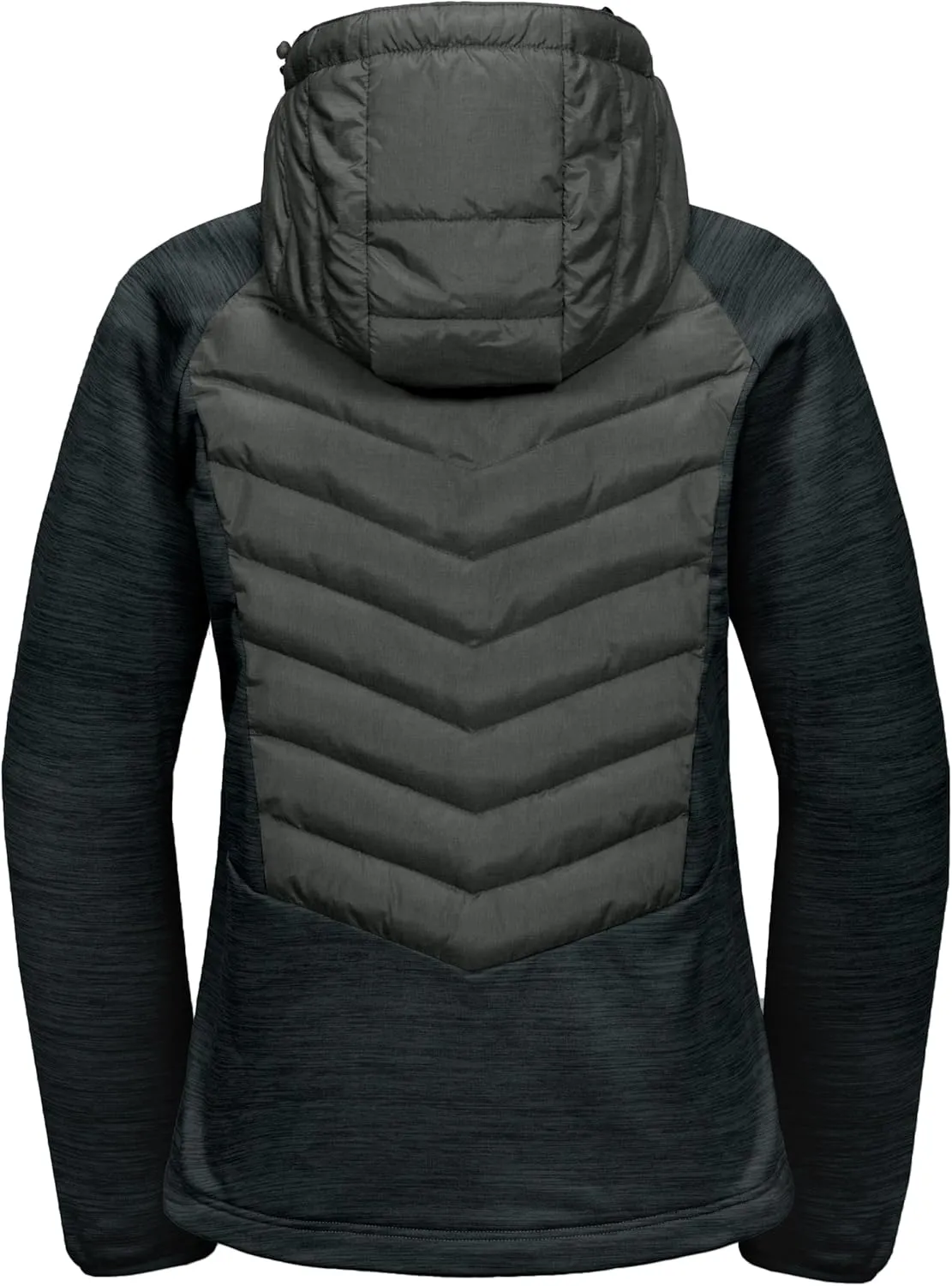 Mapamyumco Women's Insulated Hiking Jacket, Thermal Running Hybrid Jacket, Hooded Jacket Lightweight Breathable