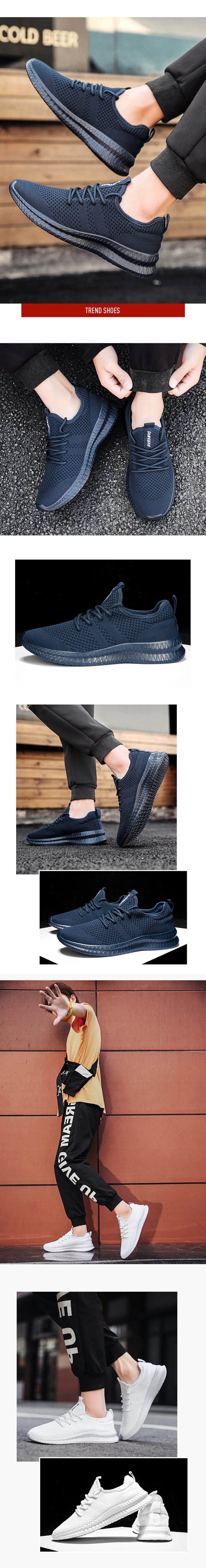 Men Running Shoes Lace up Men Sport Shoes Lightweight Comfortable Breathable Walking Sneakers