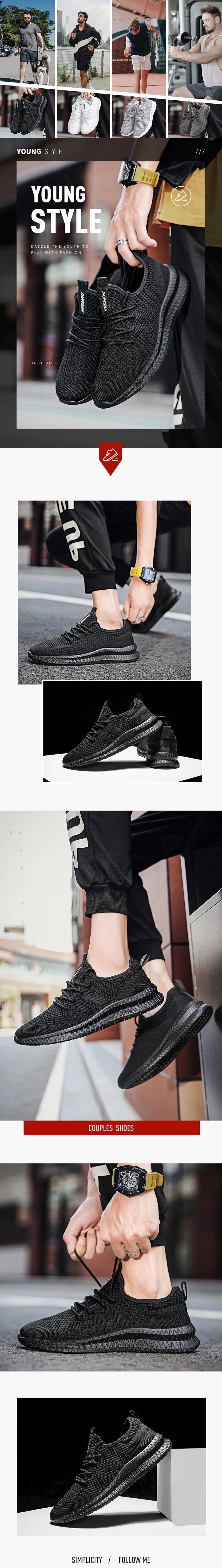 Men Running Shoes Lace up Men Sport Shoes Lightweight Comfortable Breathable Walking Sneakers