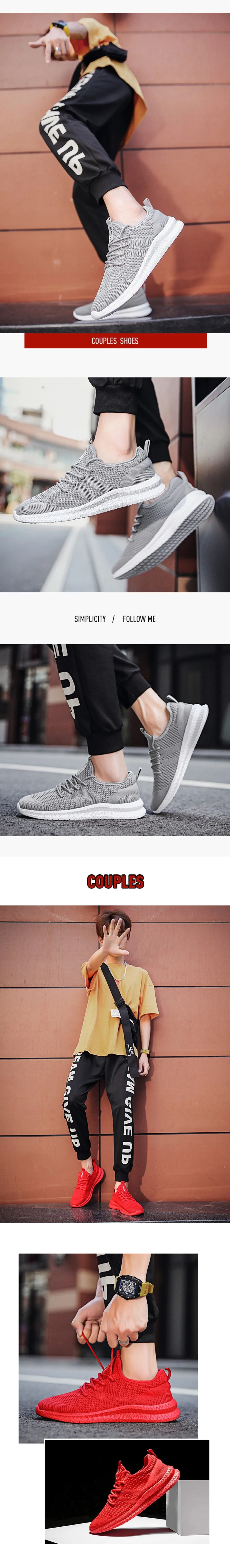 Men Running Shoes Lace up Men Sport Shoes Lightweight Comfortable Breathable Walking Sneakers