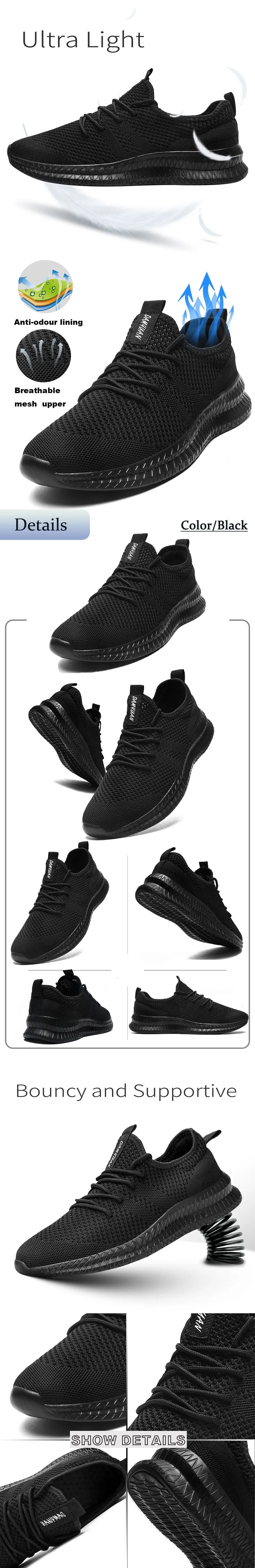 Men Running Shoes Lace up Men Sport Shoes Lightweight Comfortable Breathable Walking Sneakers