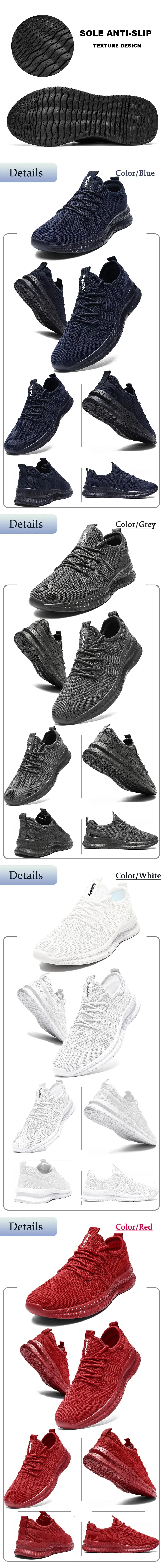 Men Running Shoes Lace up Men Sport Shoes Lightweight Comfortable Breathable Walking Sneakers