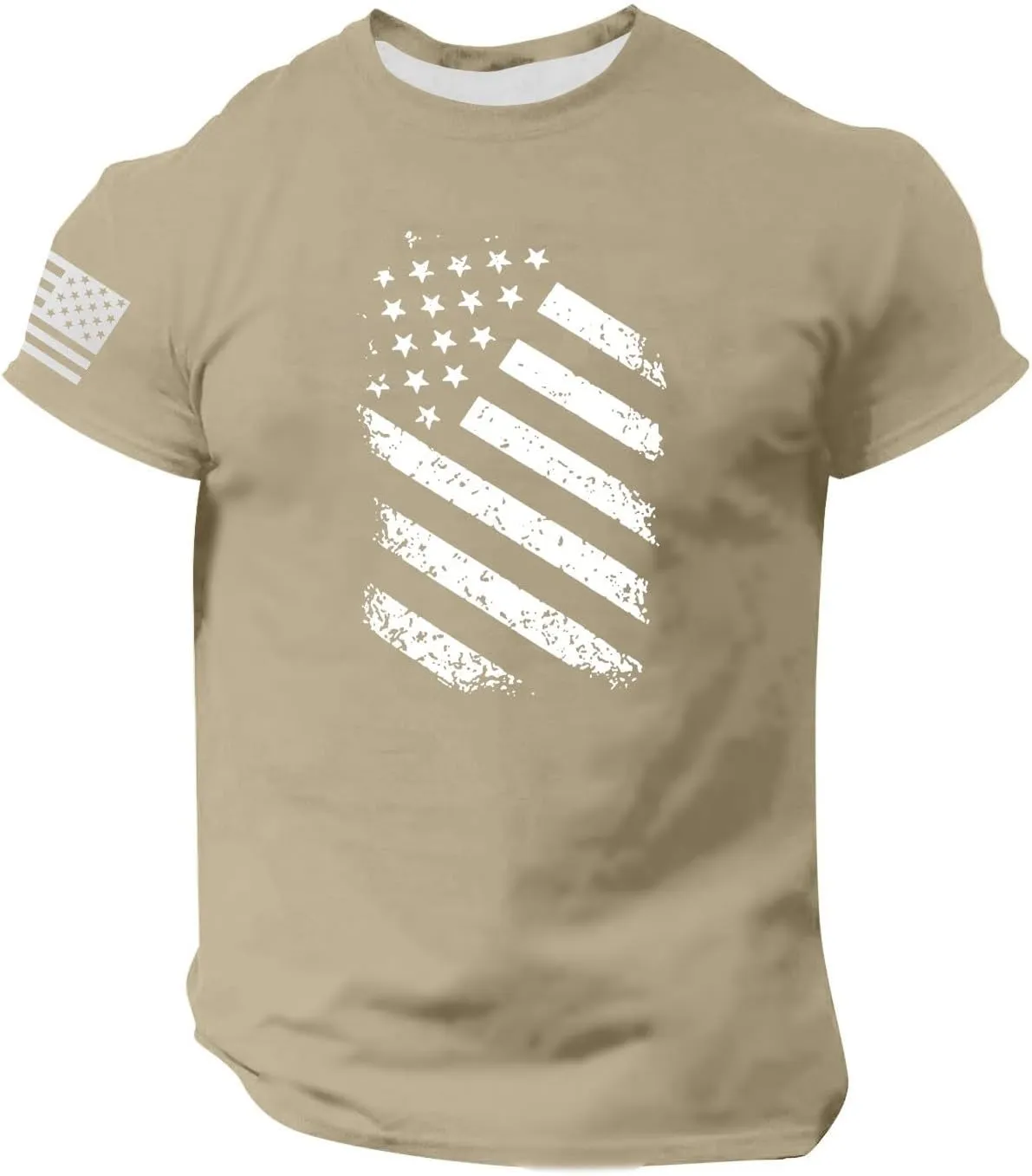 Men's American Flag Shirt Sleeve 1776 USA Graphic Dry Fit Cotton Comfortable T-Shirts 4th of July Shirt