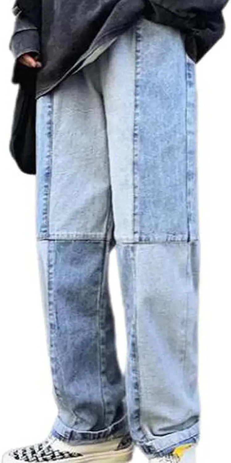 Men's Casual Relaxed Fit Jeans Trousers Denim Pants Baggy Hip Hop Jeans Wide Leg Straight Leg Vintage Jeans