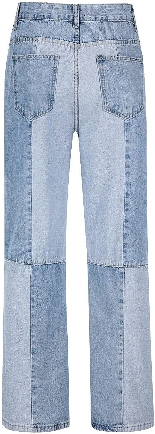 Men's Casual Relaxed Fit Jeans Trousers Denim Pants Baggy Hip Hop Jeans Wide Leg Straight Leg Vintage Jeans