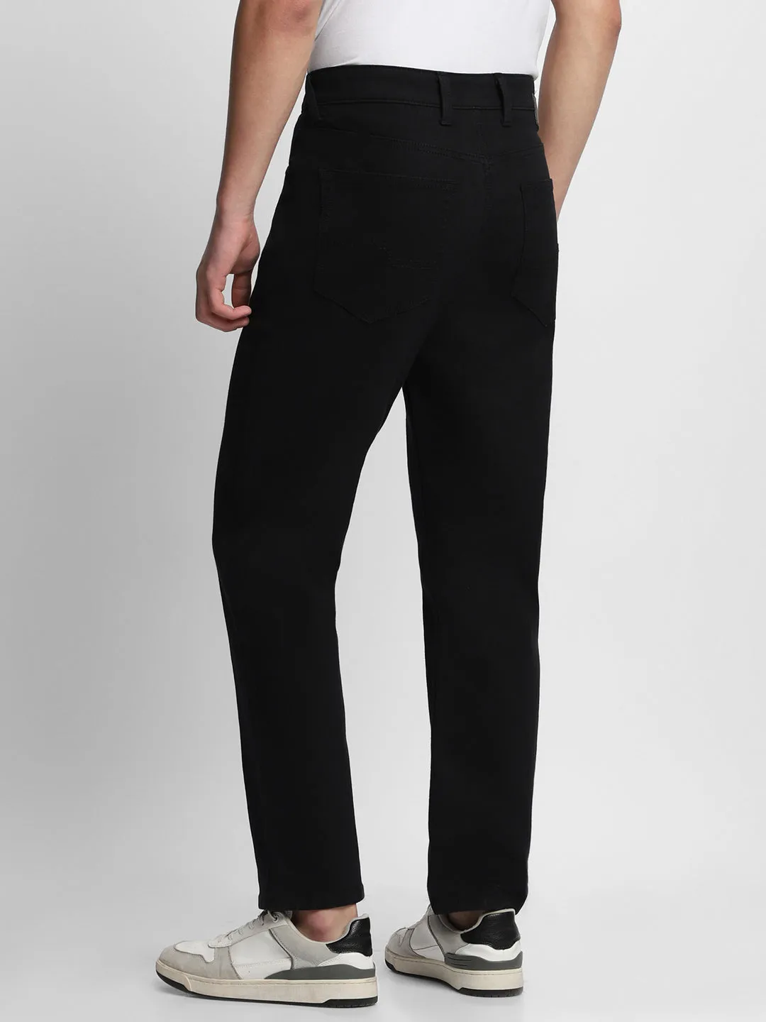 Men's Straight Fit Rinse Black Stretchable Jeans