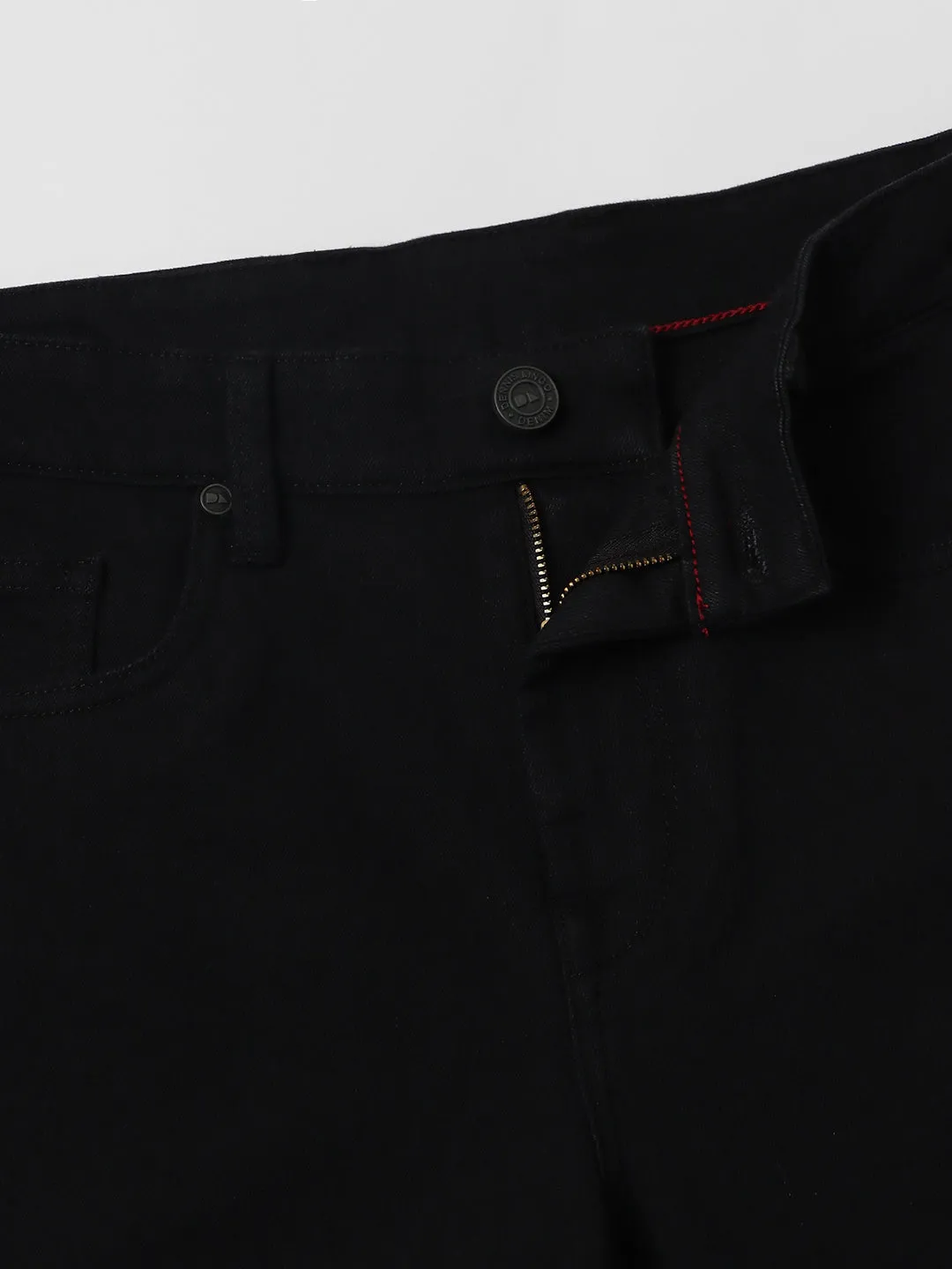 Men's Straight Fit Rinse Black Stretchable Jeans