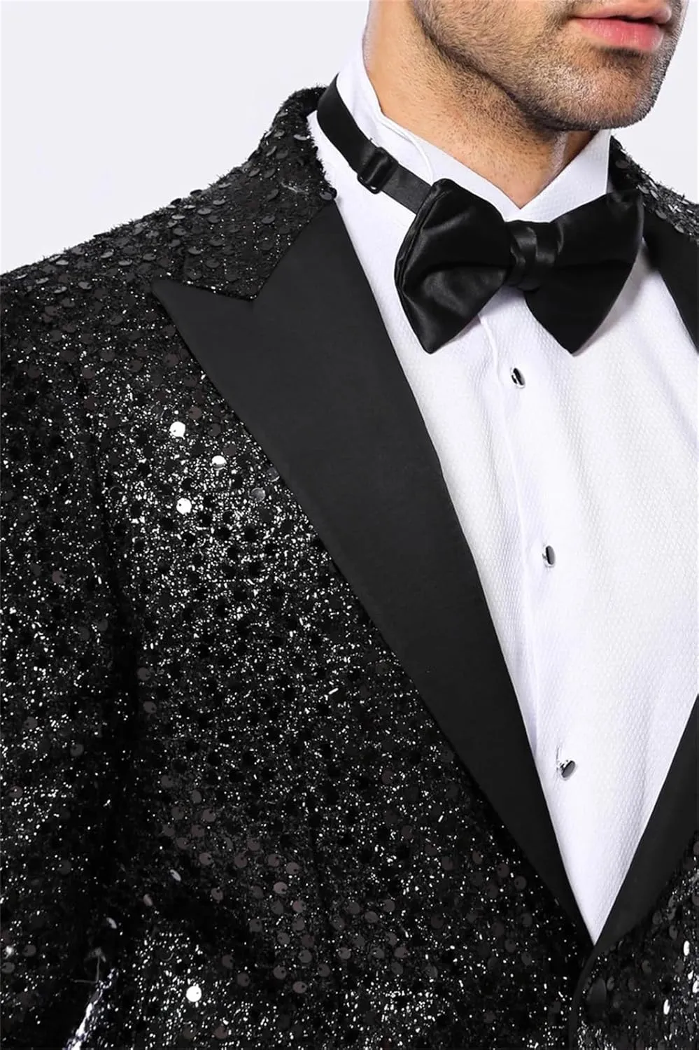 Men's Suits Sequin Suit Men 2 Piece Slim Fit Blazer Jacket Pants Tuxedo Set for Dinner,Prom,Wedding