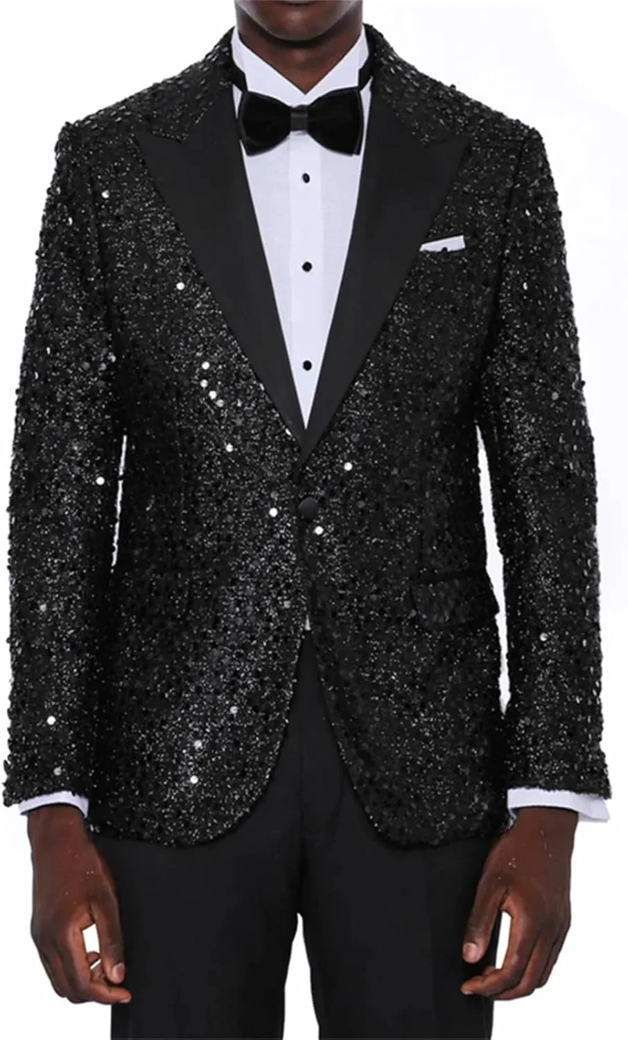 Men's Suits Sequin Suit Men 2 Piece Slim Fit Blazer Jacket Pants Tuxedo Set for Dinner,Prom,Wedding