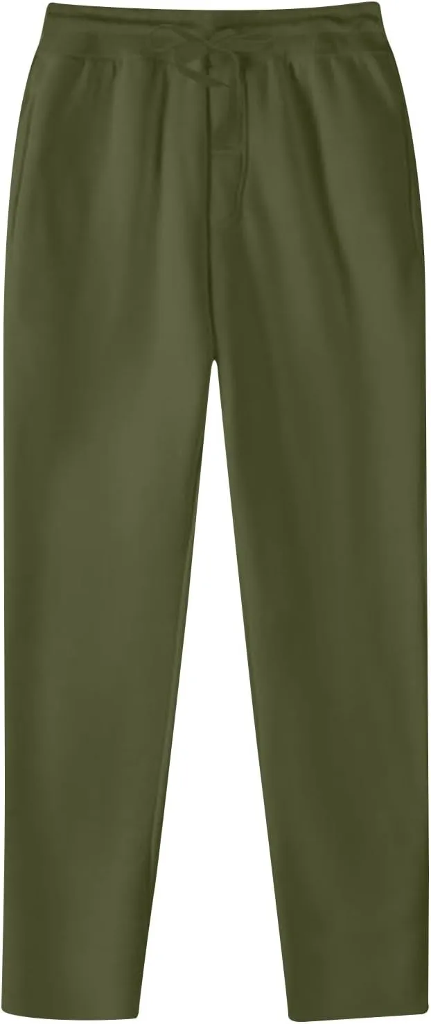 Men's Wide Leg Pants for Curvy Women,Stretchy Comfortable Lounge Pants