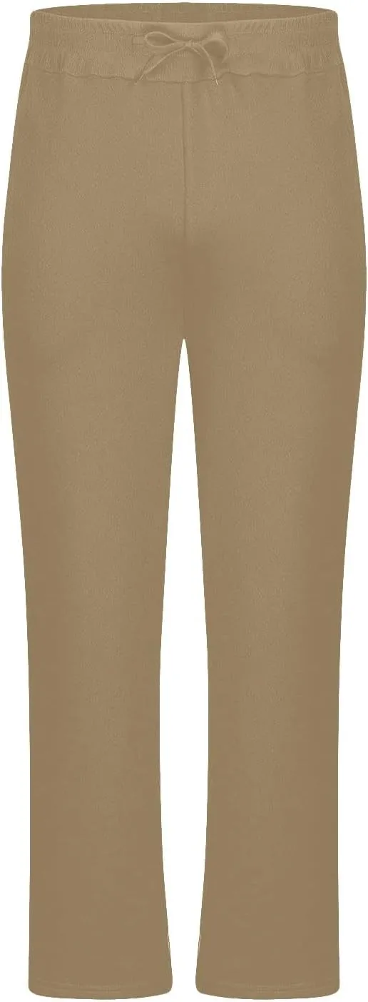 Men's Wide Leg Pants for Curvy Women,Stretchy Comfortable Lounge Pants