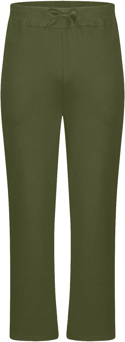 Men's Wide Leg Pants for Curvy Women,Stretchy Comfortable Lounge Pants