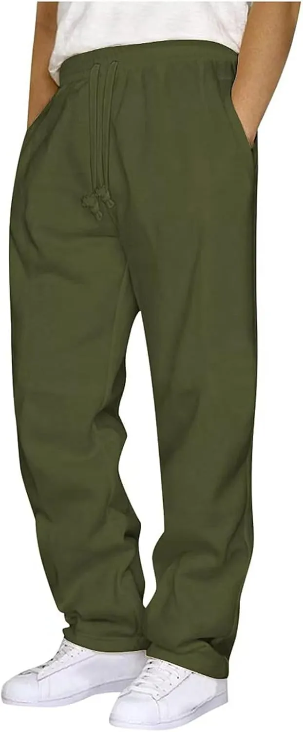 Men's Wide Leg Pants for Curvy Women,Stretchy Comfortable Lounge Pants