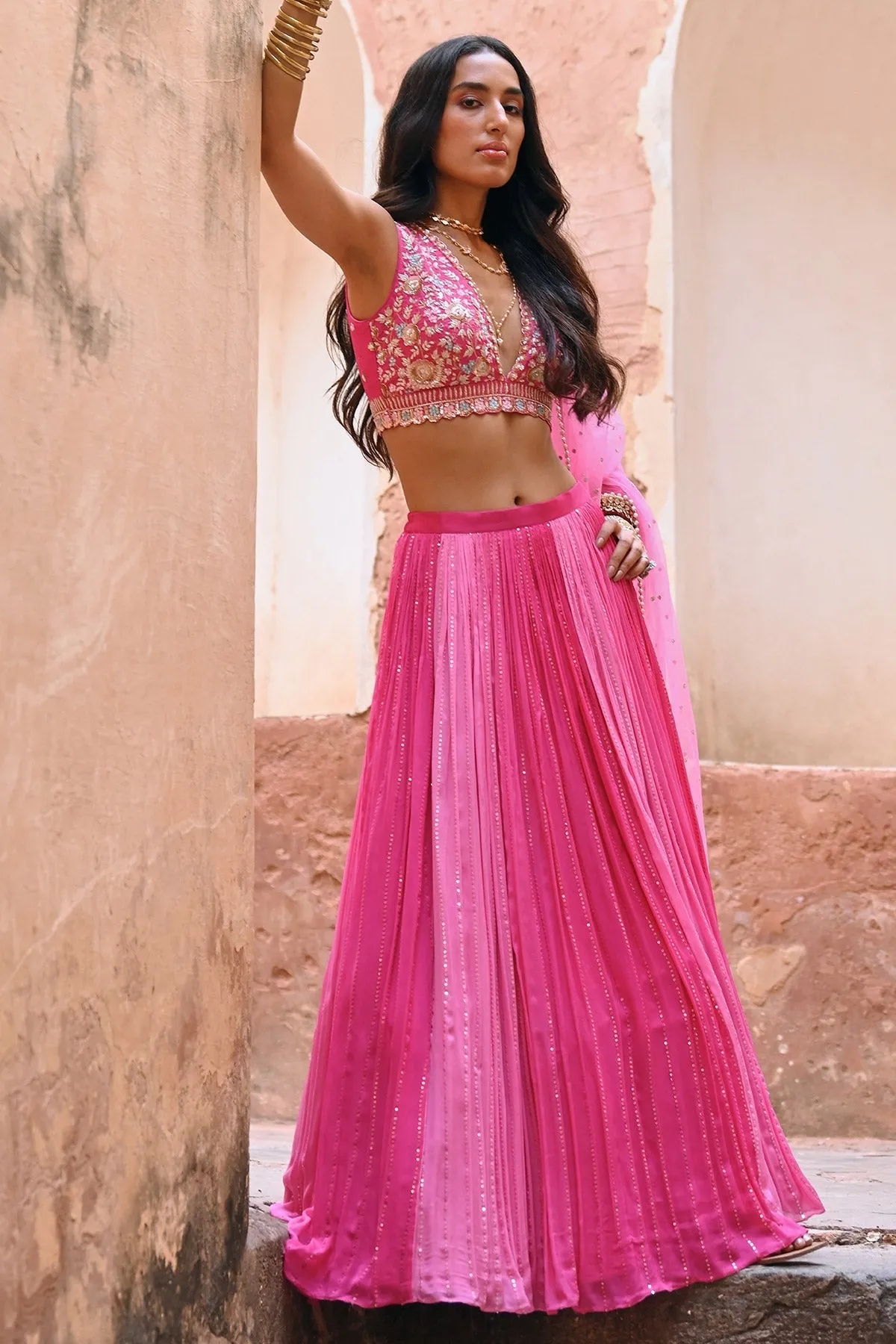 Nisha Aggarwal in Ombre Meadow Set